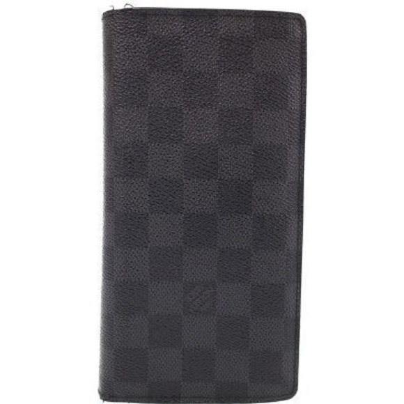 Louis Vuitton Damier Graphite Black Portefeuille Brazza Bifold Wallet - Picture 1 of 5